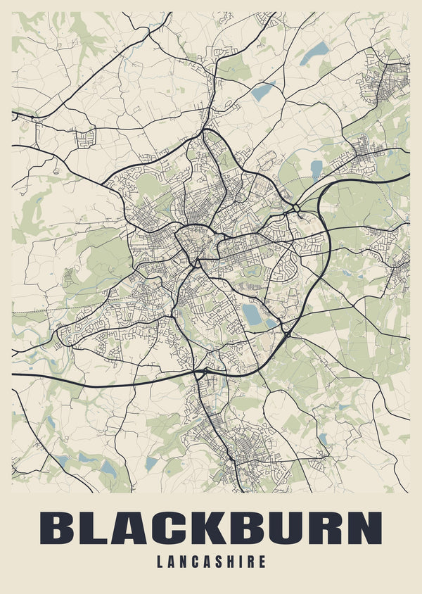 Blackburn Street Map Poster
