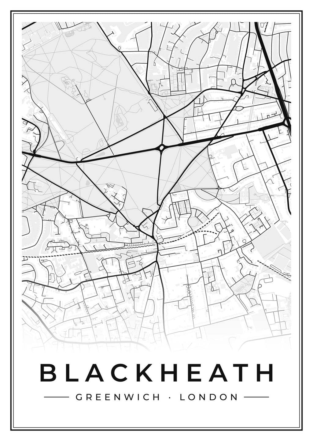 Street map poster of Blackheath, Greenwich, London