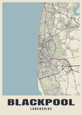 Street map poster of Blackpool, Lancashire