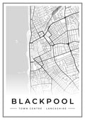 Street map poster of Blackpool town centre, Lancashire