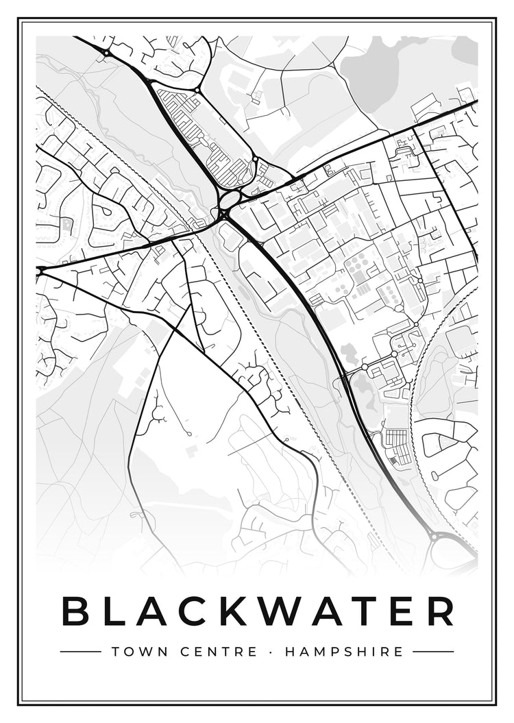 Blackwater Town Centre Street Map Poster