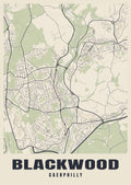 Street map poster of Blackwood, Caerphilly