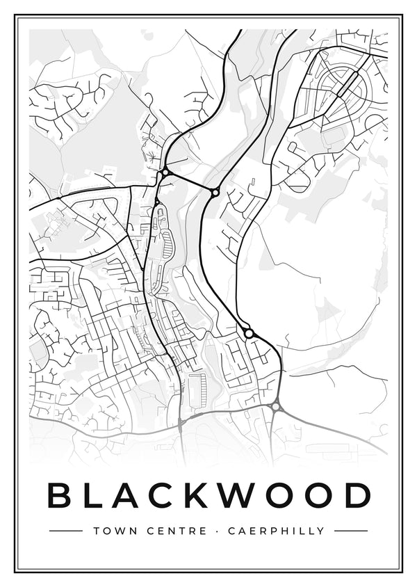 Blackwood Town Centre Street Map Poster