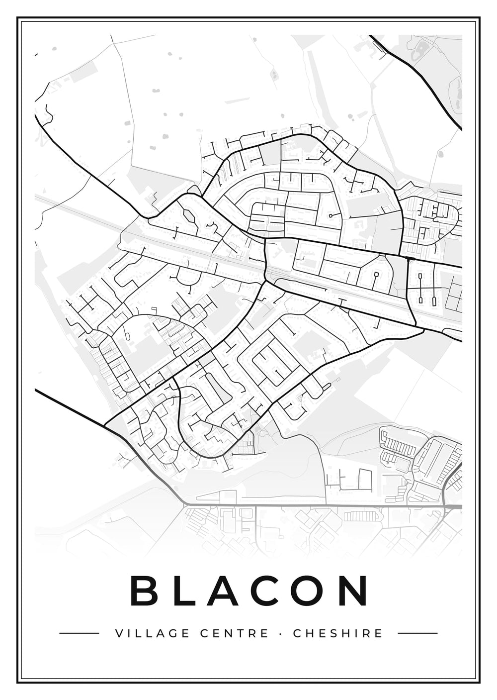Blacon Village Centre Street Map Poster