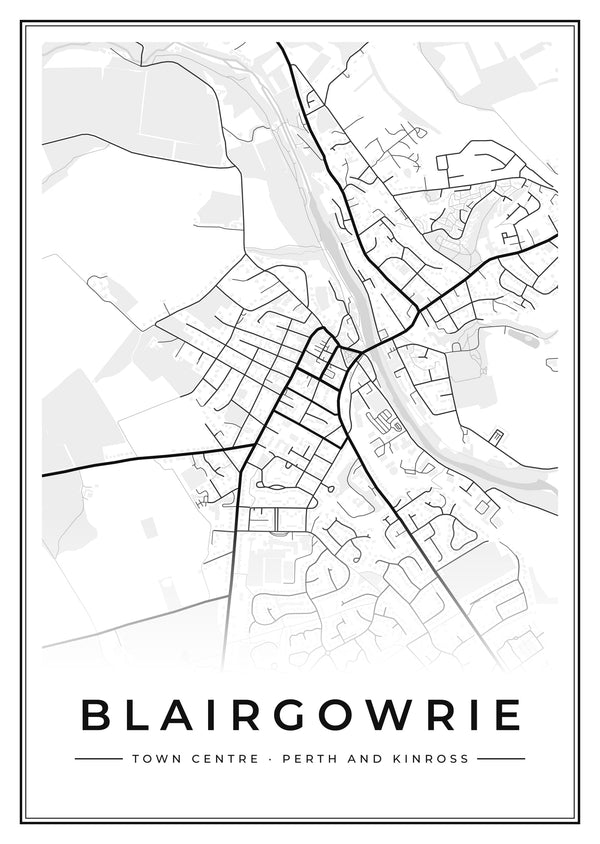 Blairgowrie Town Centre Street Map Poster