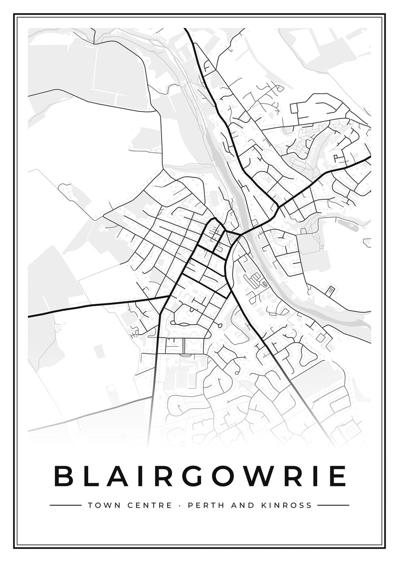 Blairgowrie Town Centre Street Map Poster