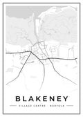 Street map poster of Blakeney village centre, Norfolk