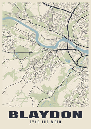 Blaydon Street Map Poster