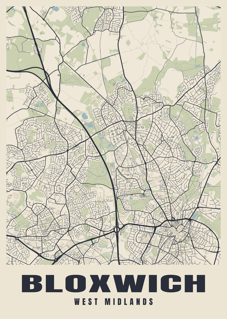 Bloxwich Street Map Poster