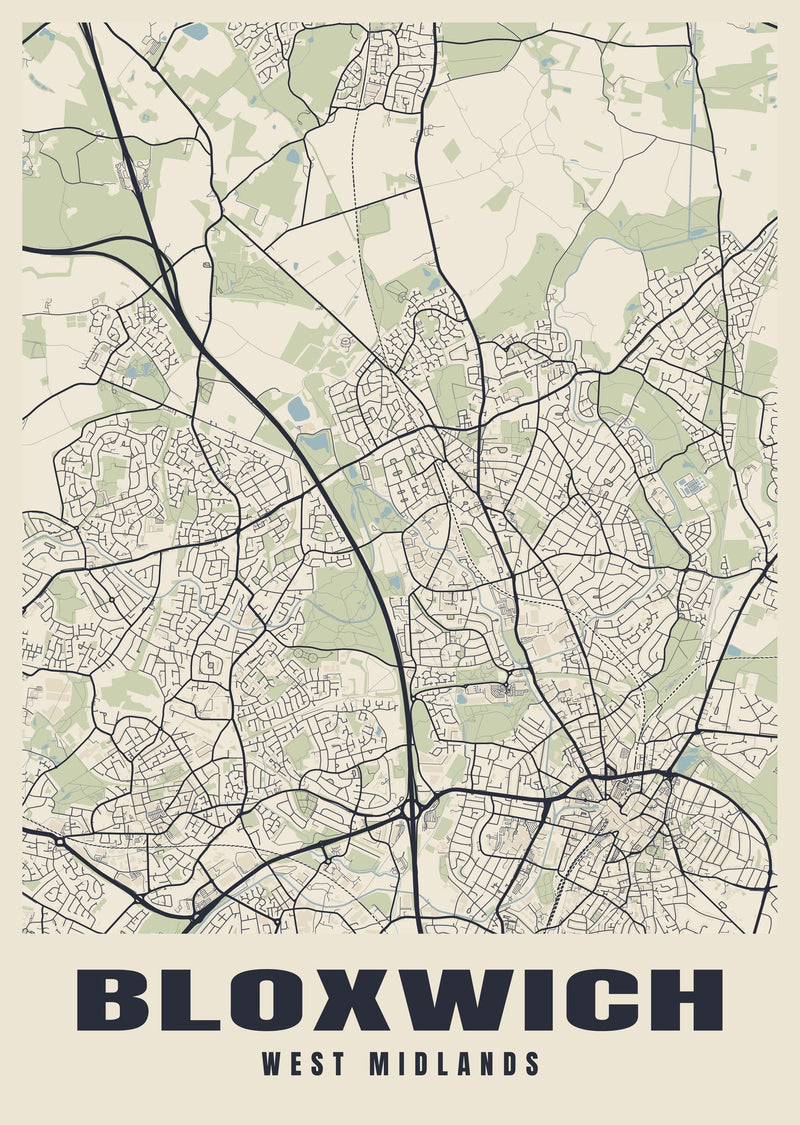 Bloxwich Street Map Poster