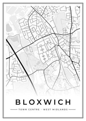 Bloxwich Town Centre Street Map Poster