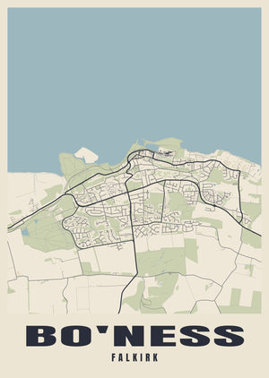 Bo'ness Street Map Poster