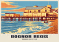 Bognor Regis Pier poster, Retro Railway style