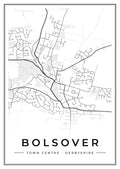 Street map poster of Bolsover town centre, Derbyshire