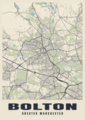 Street map poster of Bolton, Greater Manchester