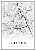 Street map poster of Bolton town centre, Greater Manchester