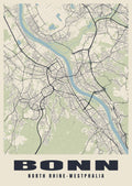 Street map poster of Bonn, North Rhine-Westphalia