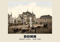 Market Place, Bonn — Vintage photochrom print, 1890–1900