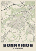 Street map poster of Bonnyrigg, Midlothian