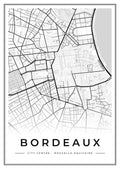 Street map poster of Bordeaux city centre, Nouvelle-Aquitaine