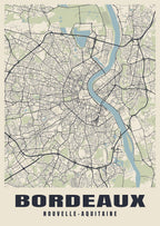 Street map poster of Bordeaux, Nouvelle-Aquitaine