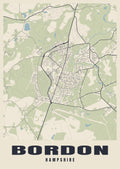 Street map poster of Bordon, Hampshire