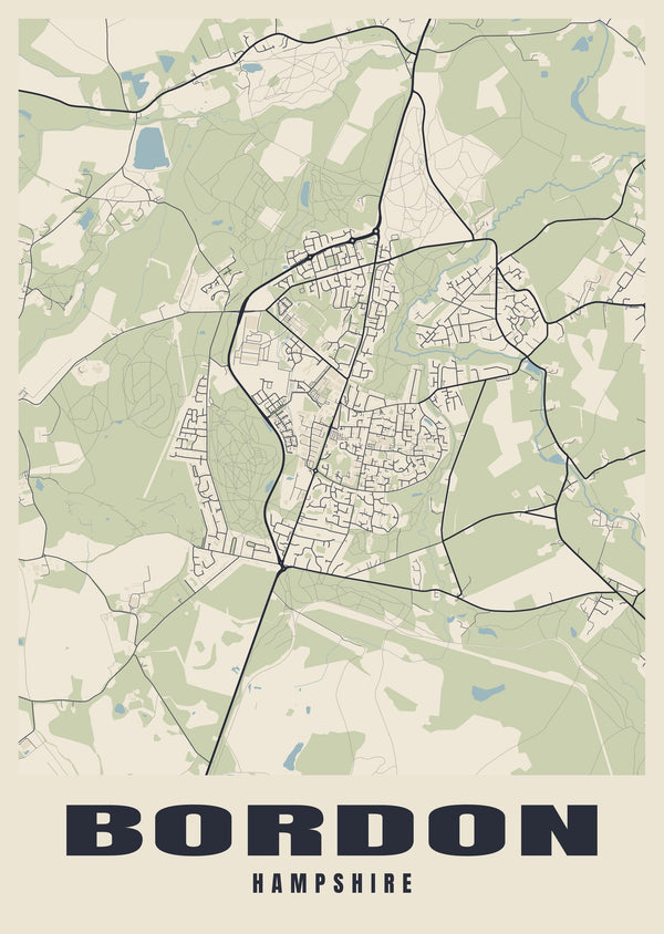 Bordon Street Map Poster