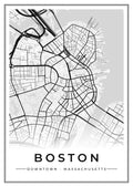 Street map poster of downtown Boston, Massachusetts