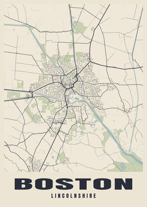 Boston Street Map Poster