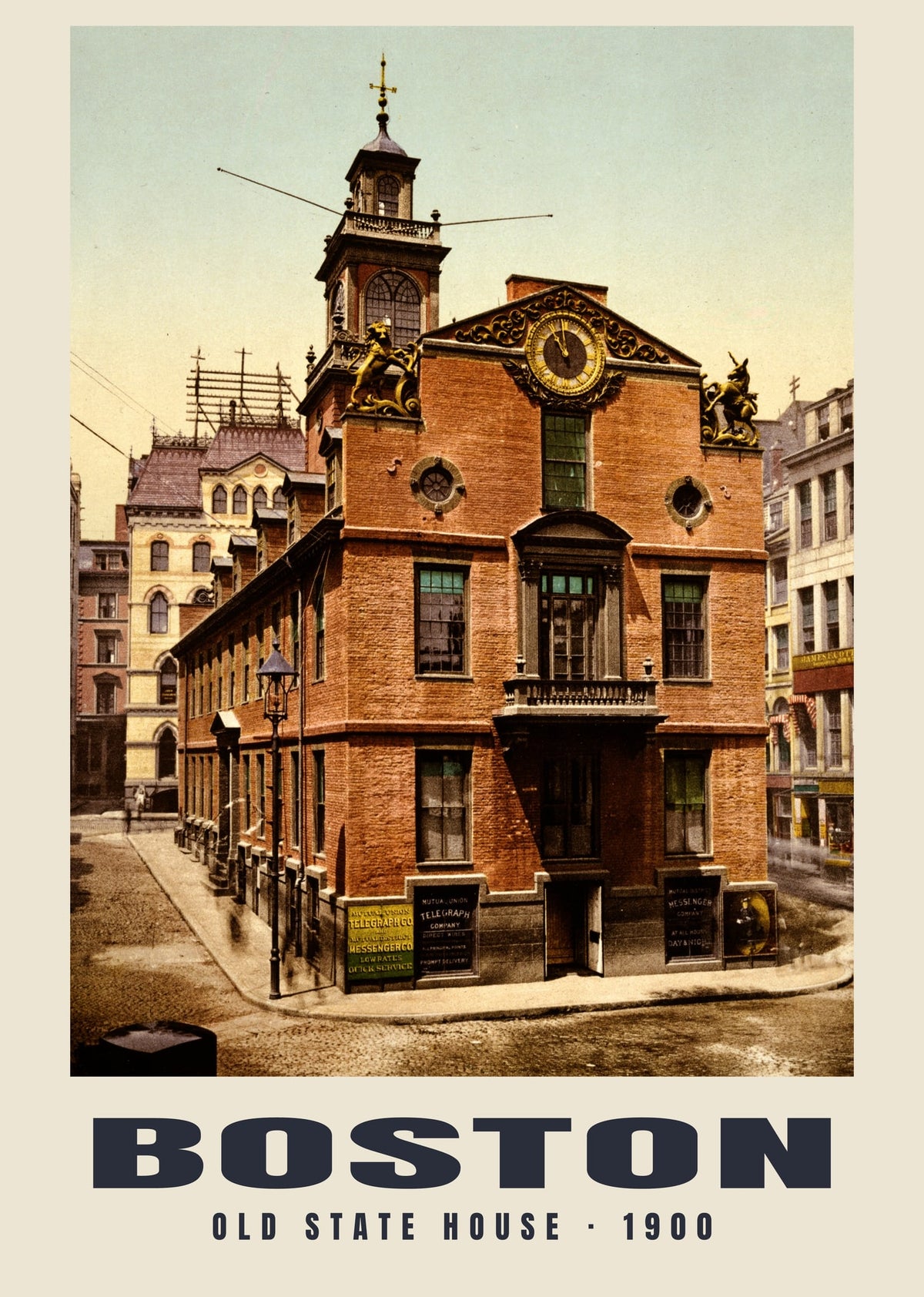 Old State House, Boston, 1900 heritage photograph