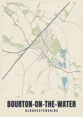 Street map poster of Bourton-on-the-Water, Gloucestershire