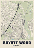 Street map poster of Boyatt Wood, Hampshire