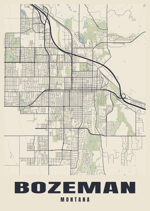 Bozeman Street Map Poster