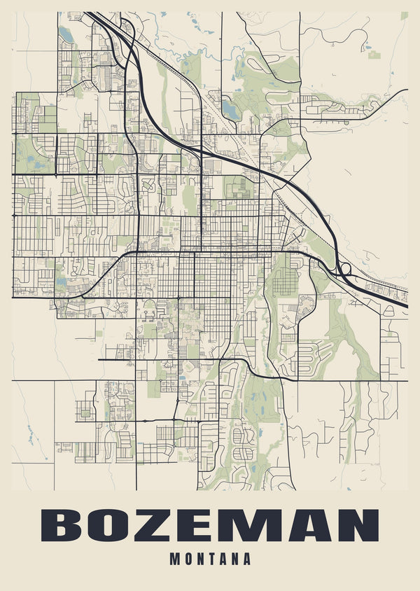 Bozeman Street Map Poster