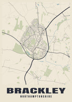 Street map poster of Brackley, Northamptonshire