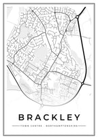 Street map poster of Brackley town centre, Northamptonshire