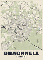 Street map poster of Bracknell, Berkshire