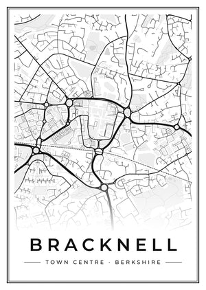 Bracknell Town Centre Street Map Poster