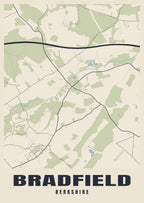 Street map poster of Bradfield, Berkshire