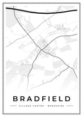 Street map poster of Bradfield village centre, Berkshire