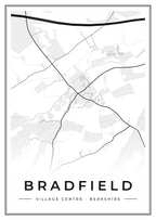 Street map poster of Bradfield village centre, Berkshire