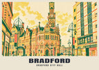 Bradford City Hall poster, Riso-inspired style