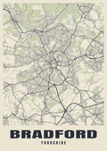 Street map poster of Bradford, Yorkshire