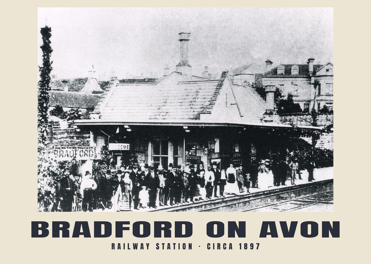 Railway Station, Bradford On Avon — Historic photograph print, circa 1897