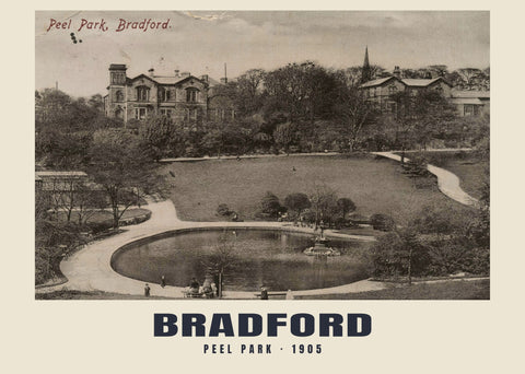 Peel Park, Bradford — 1905 · Historic photographic postcard print