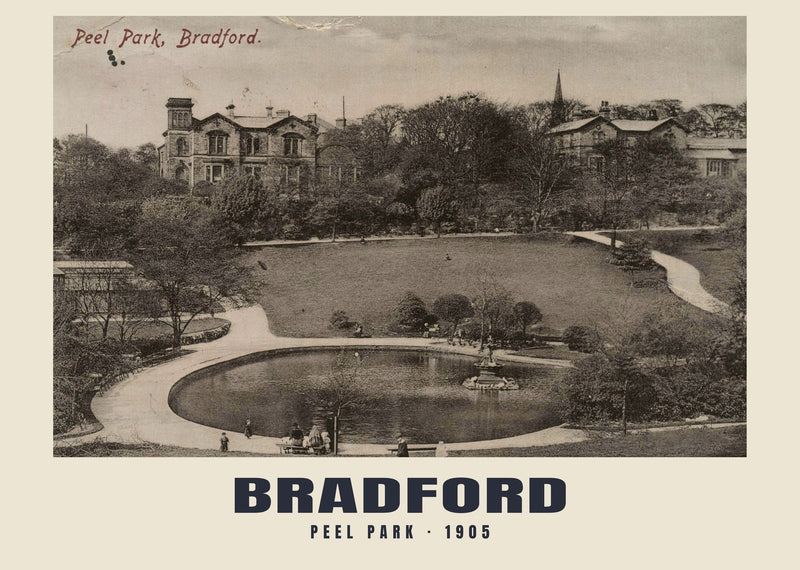 Peel Park, Bradford — 1905 · Historic photographic postcard print