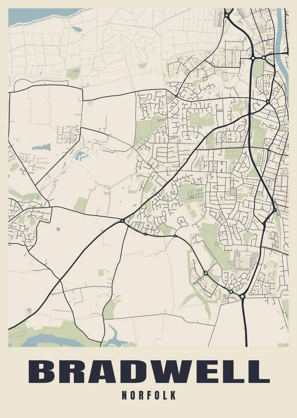 Bradwell Street Map Poster