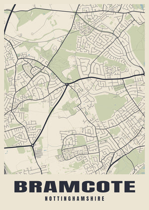 Bramcote Street Map Poster