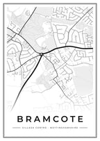 Street map poster of Bramcote village centre, Nottinghamshire