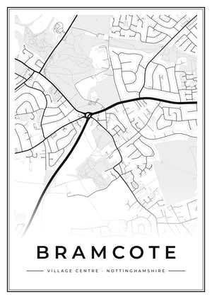 Bramcote Village Centre Street Map Poster